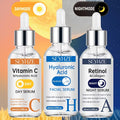SEYHZE 3pcs Day/Night Vitamin C And Retinol Serum Set with Hyaluronic Acid