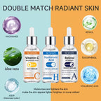 SEYHZE 3pcs Day/Night Vitamin C And Retinol Serum Set with Hyaluronic Acid