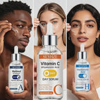 SEYHZE 3pcs Day/Night Vitamin C And Retinol Serum Set with Hyaluronic Acid